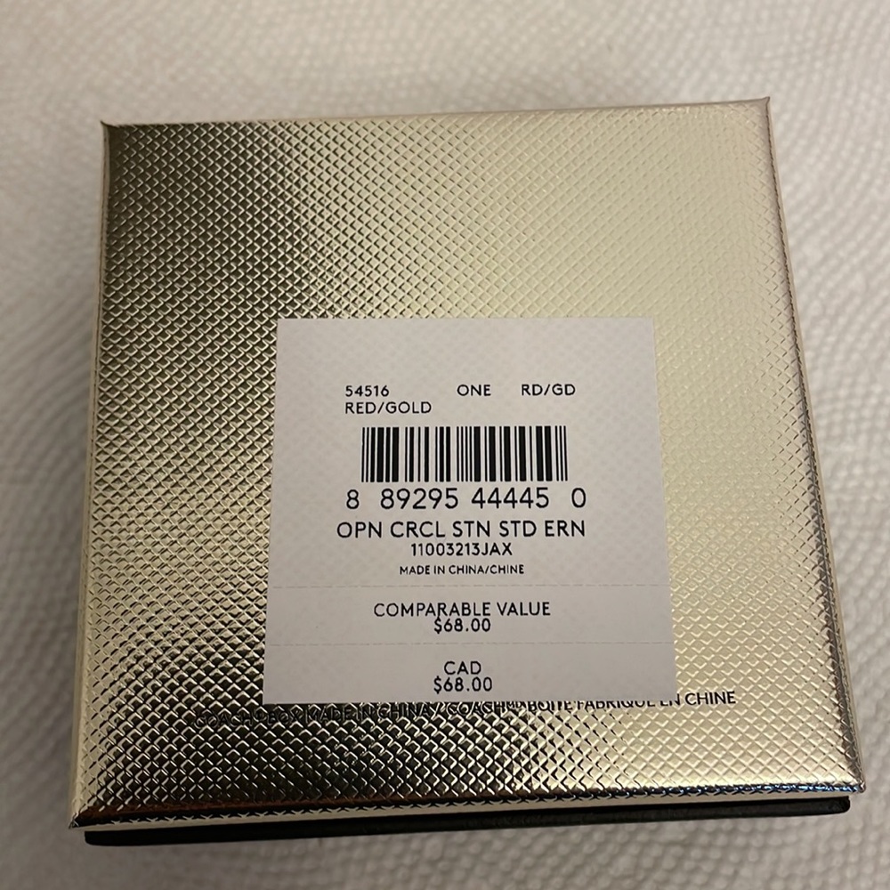 New Coach red/gold stud. - Picture 3 of 4